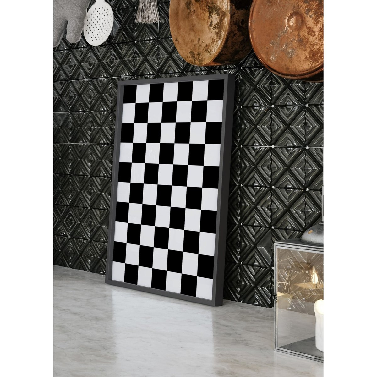 Affiche Damier Noir blanc, L'AFFICHERIE