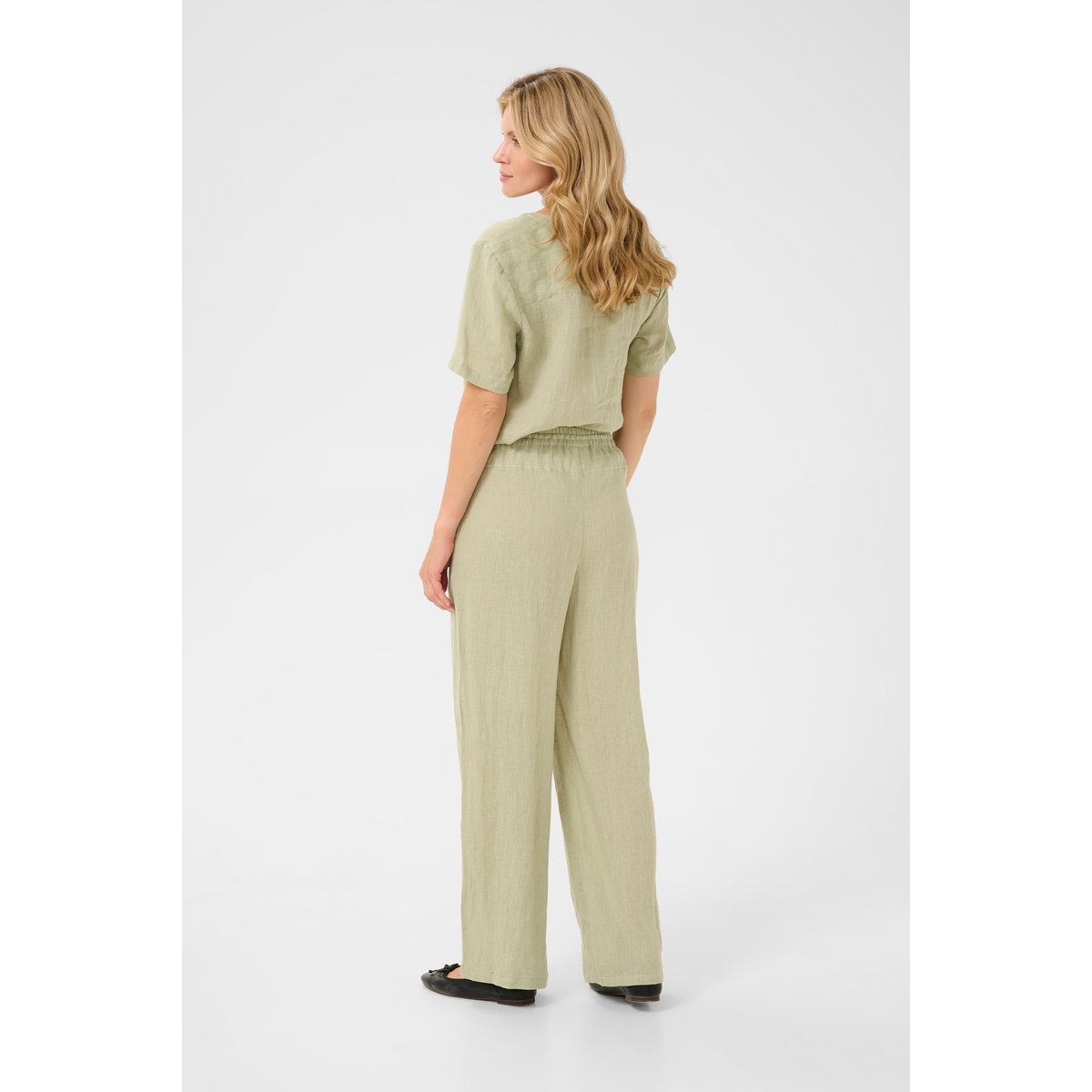 Casual pants vert tea, CREAM