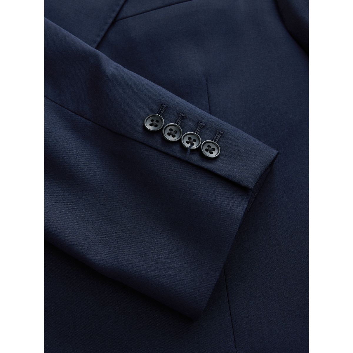 Veste de costume ajustée croisée laine signature bleu marine, NEXT