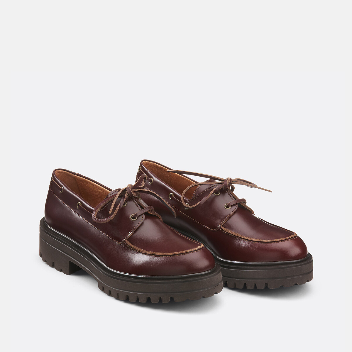 Mocassins bateau en cuir, Angelus marron, JONAK