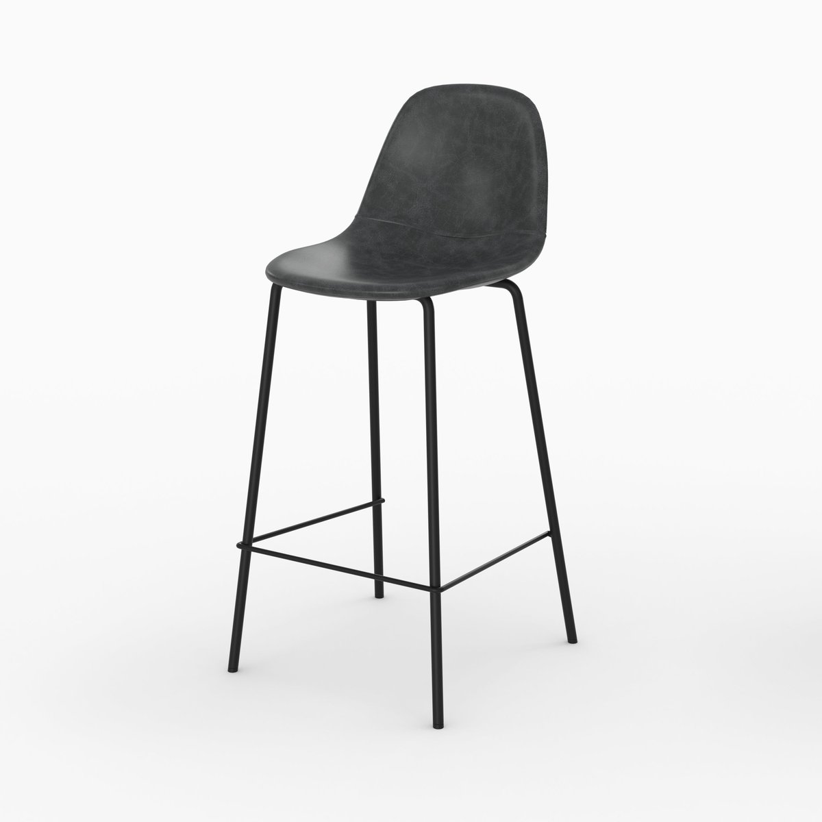 Pack 4 chaises pour îlot central 65 cm - HENRIK marron et gris noir, MAISON PAVANE
