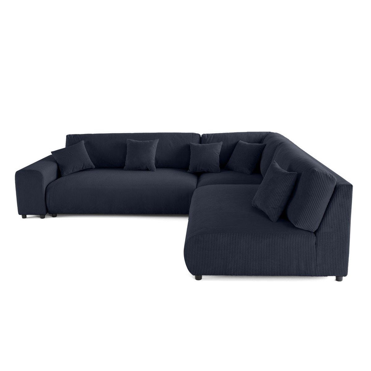Canapé d'Angle droit 6 places - GARANCE bleu nuit, BEST MOBILIER
