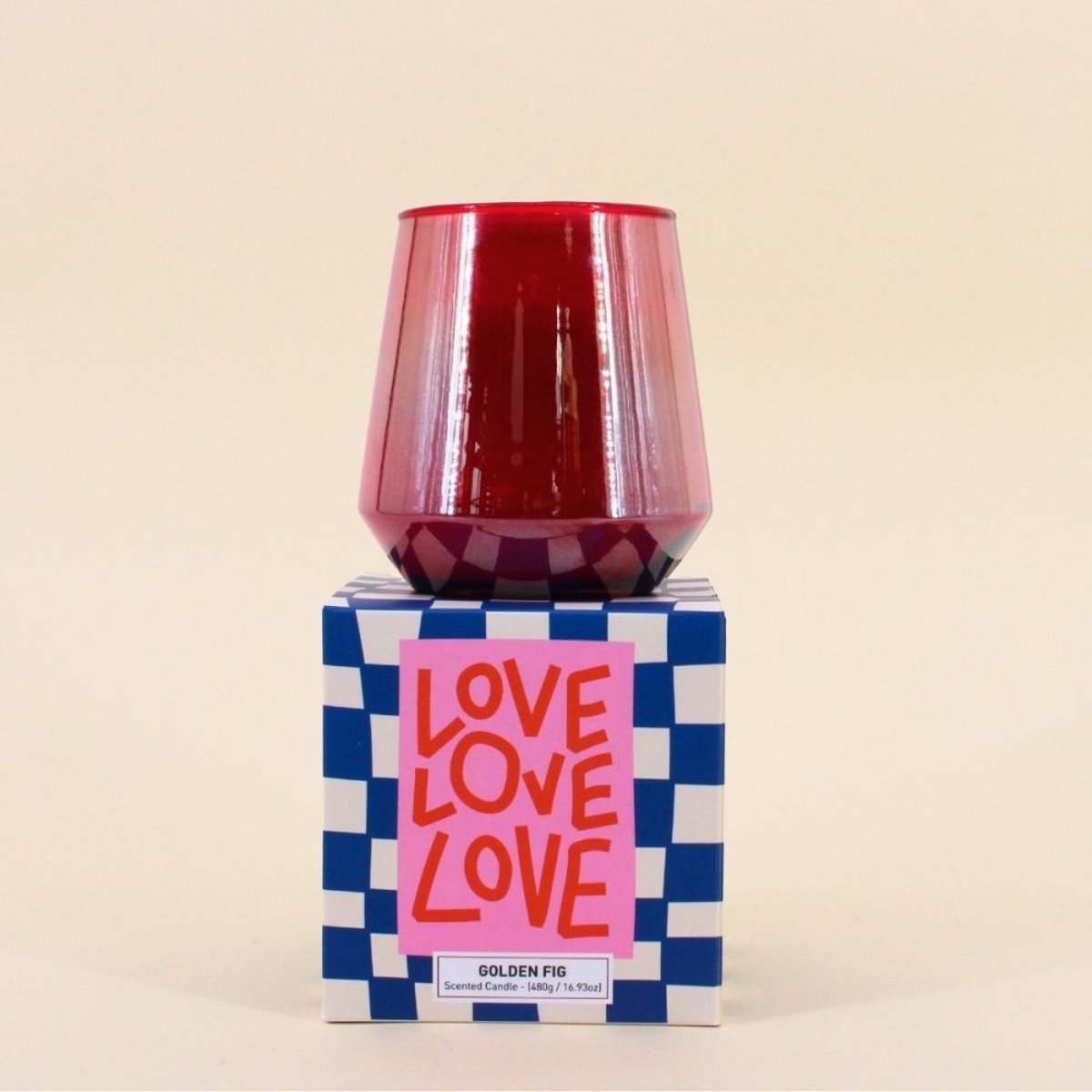Bougie parfumée verre lustré 480g, boite cadeau rouge, ORNAMI
