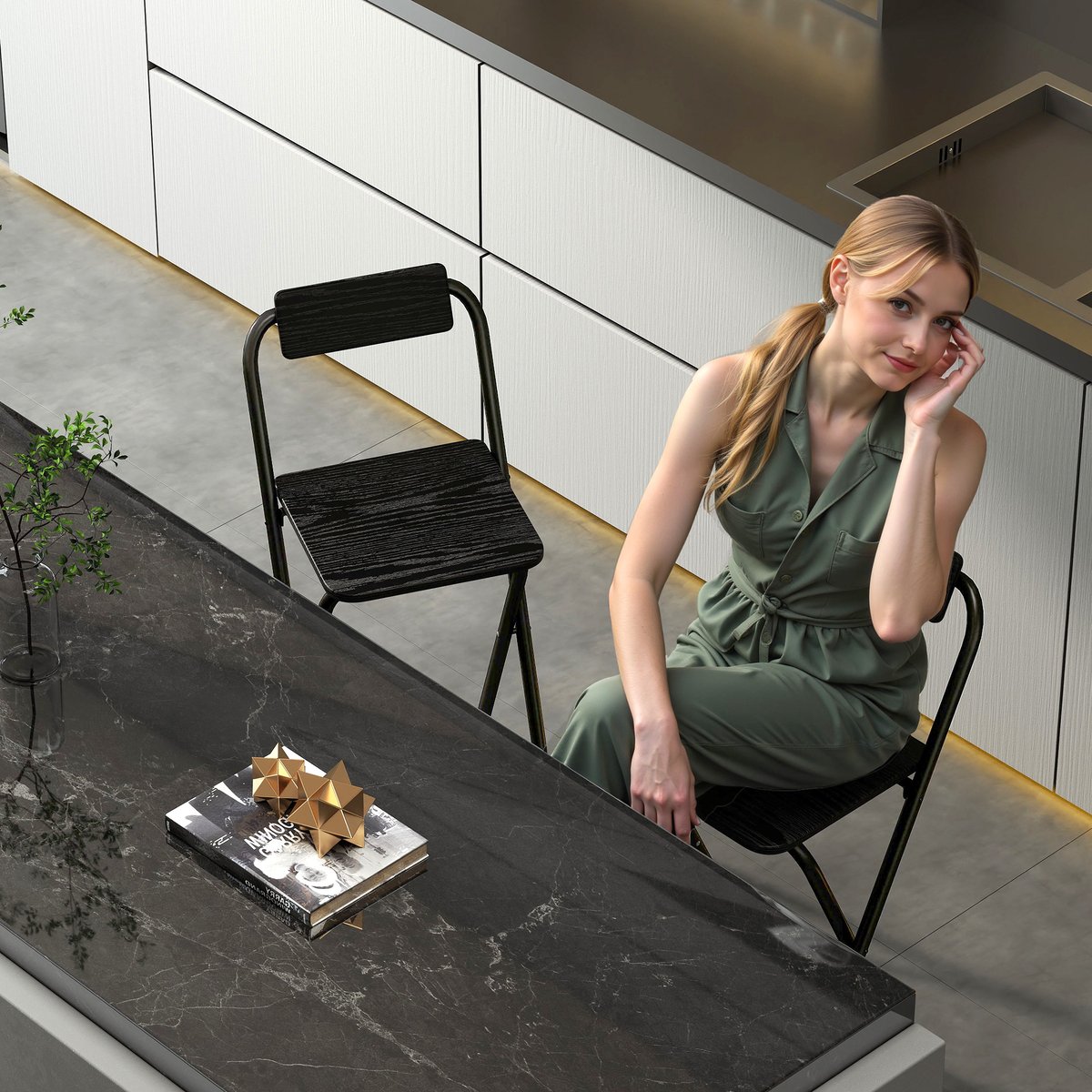 Tabouret de bar Acier Noir noir, HOMCOM