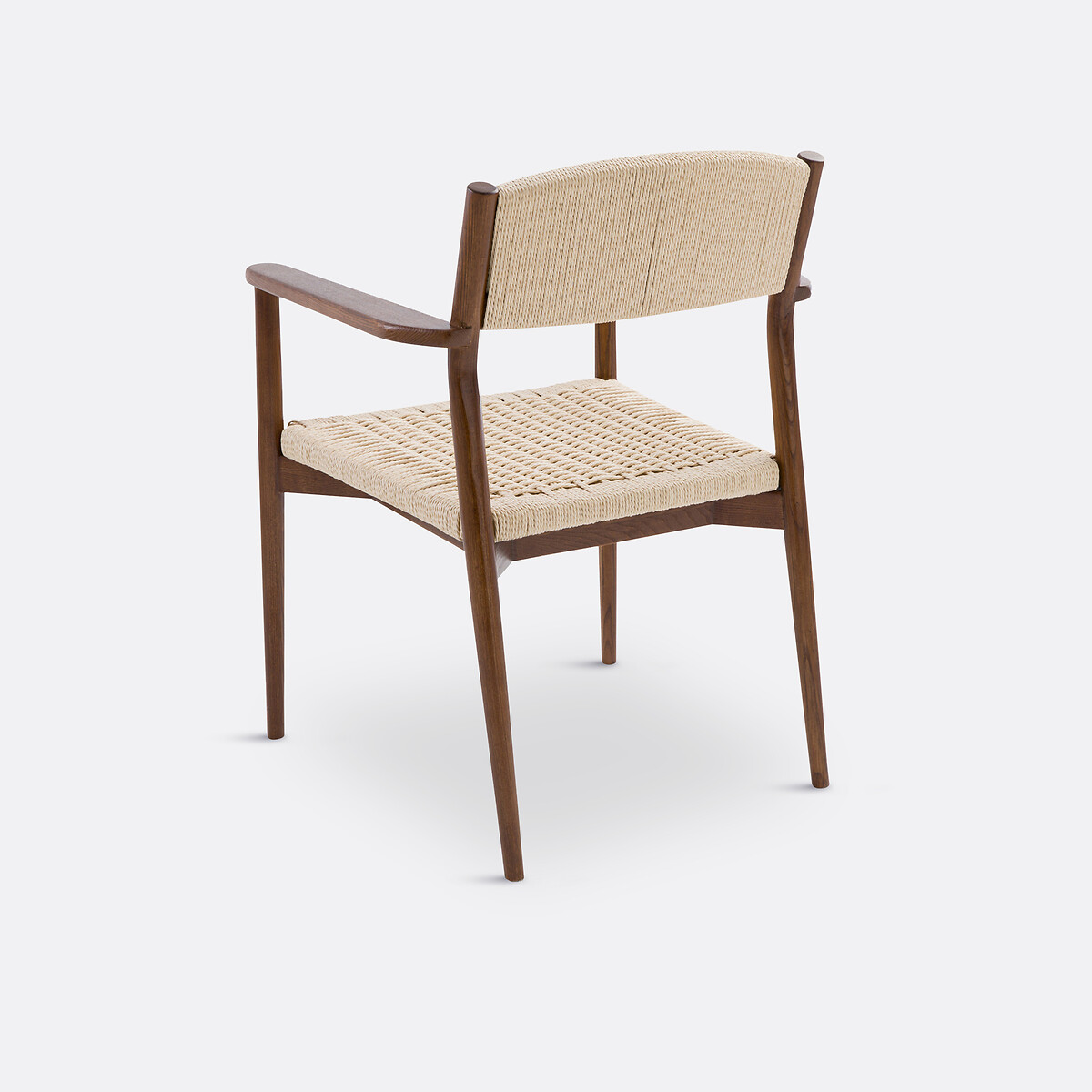 Sillón de mesa de fresno macizo y trenzado, Dorau tinte color nogal, LA REDOUTE INTERIEURS