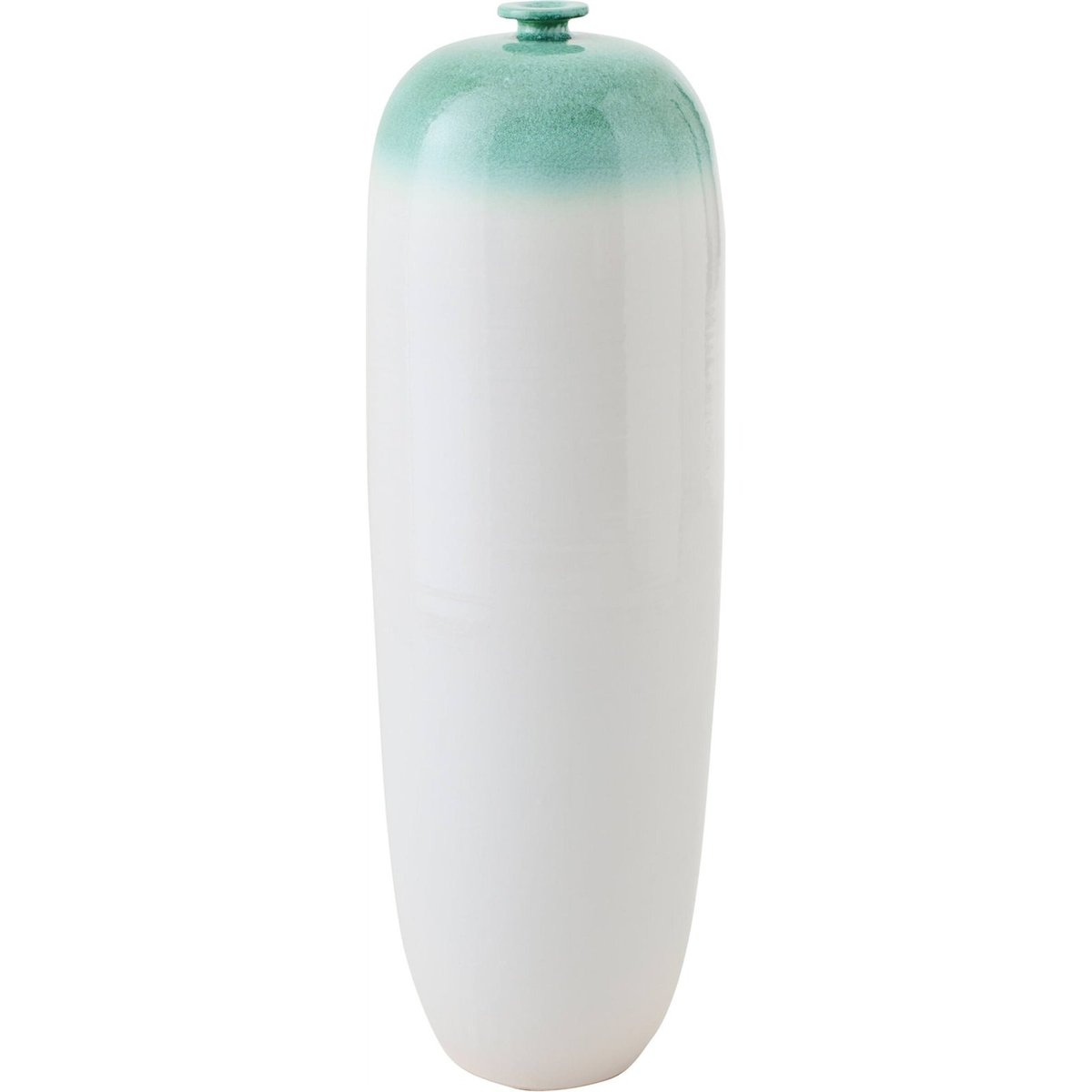 Vase en céramique fait main vert menthe et blanc, RECOLLECTION