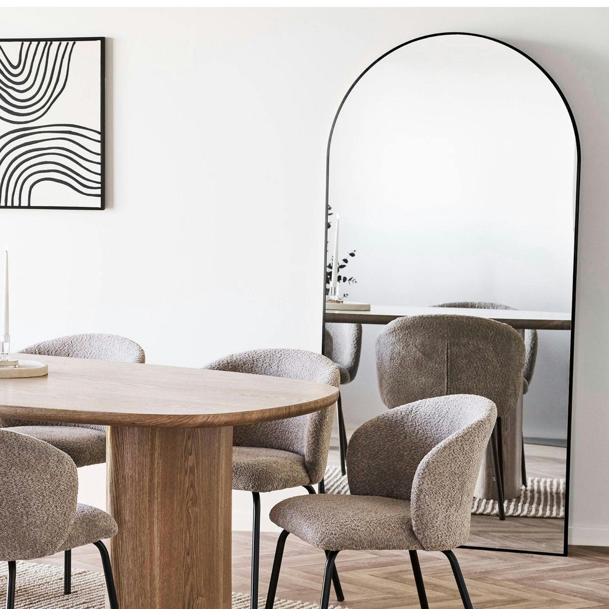 Miroir arche 180 cm cadre métal SEOUL noir, PIER IMPORT