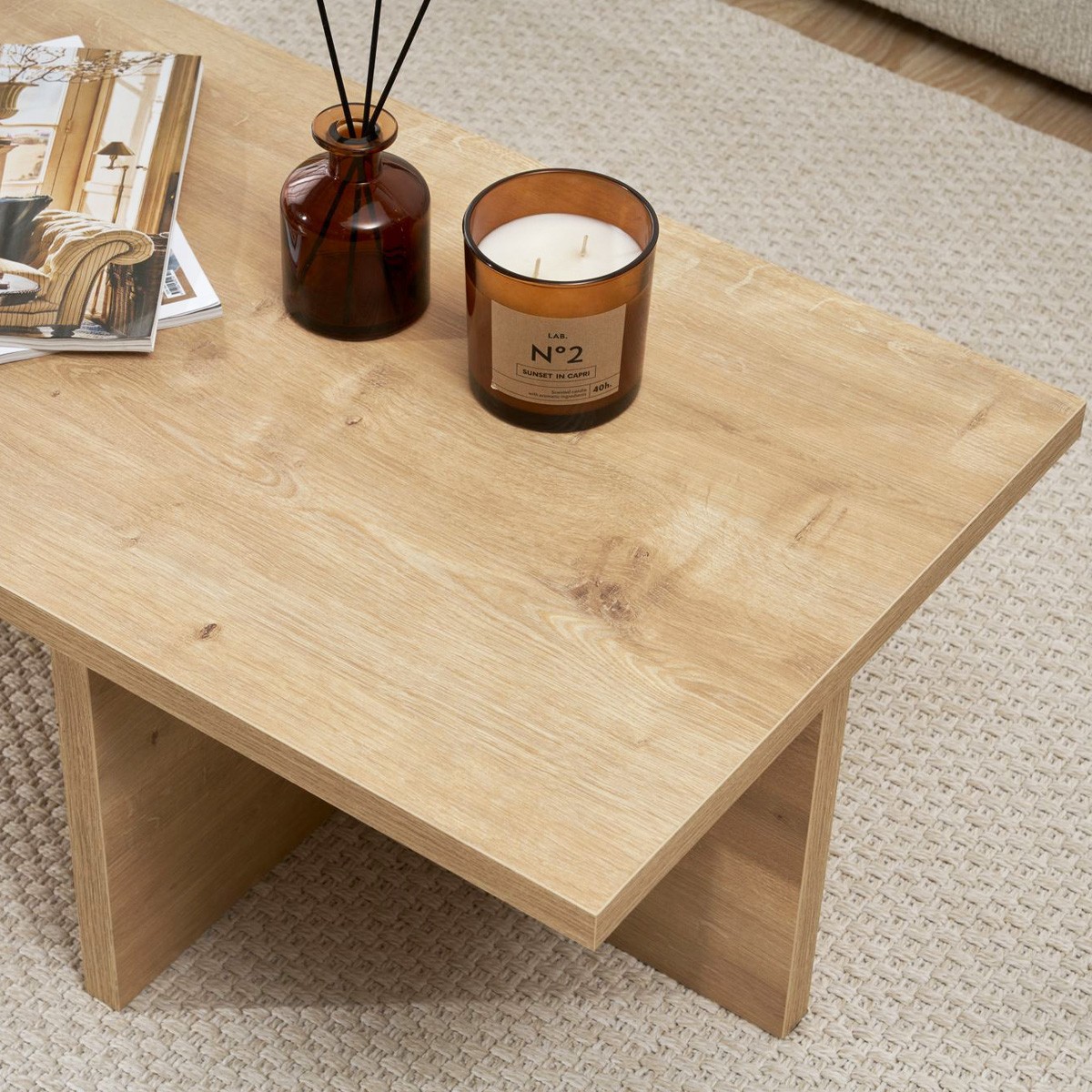 Table basse rectangulaire - ARDEN chêne clair, HOMIFAB