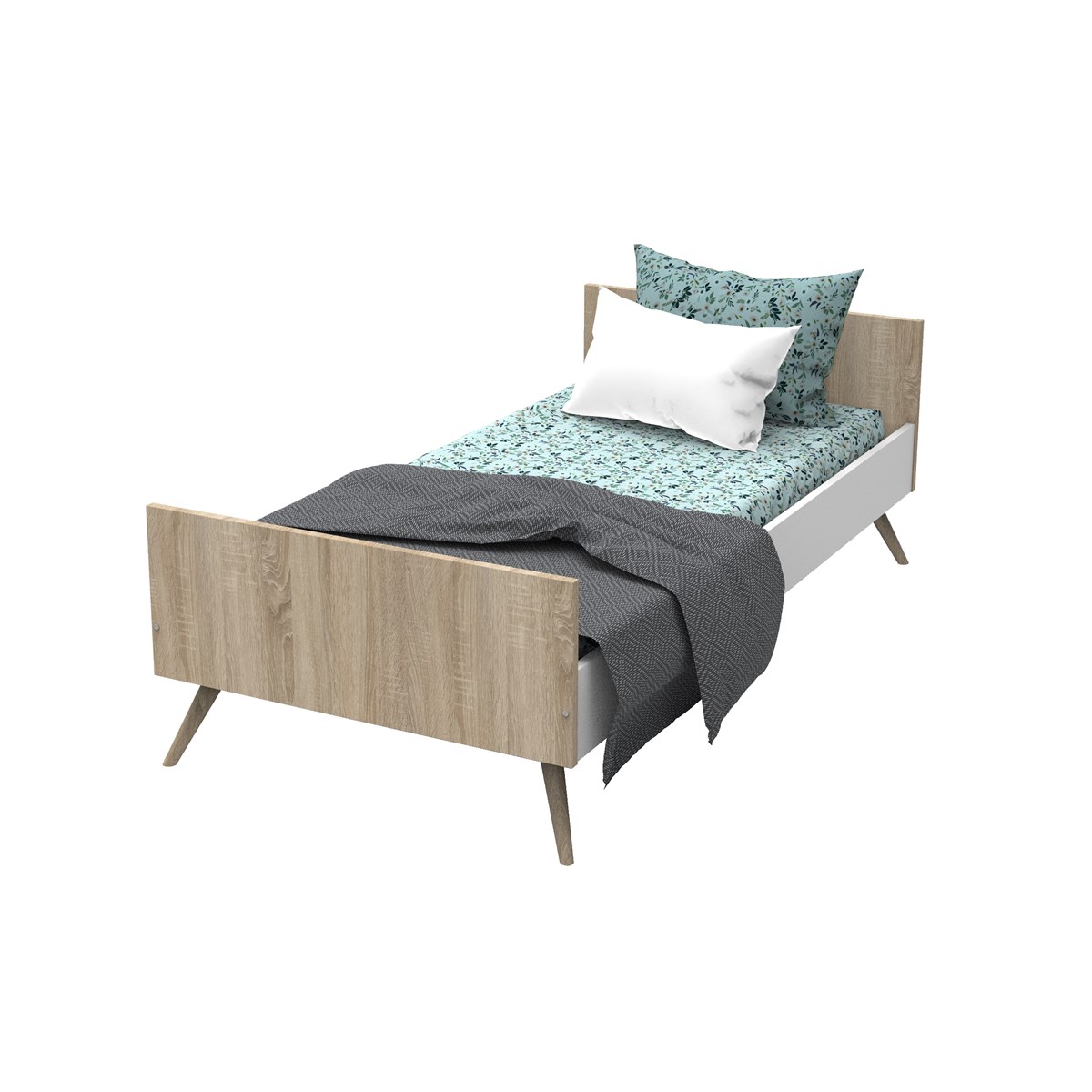 Lit junior en bois marron, SAUTHON