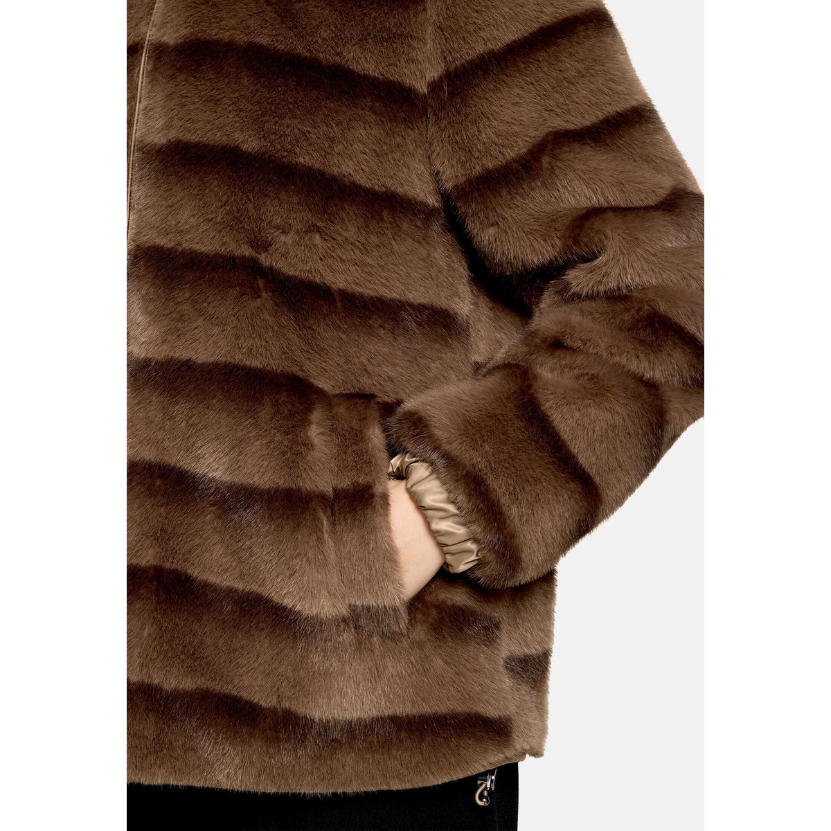 Veste en peluche à capuche taupe/marron, BETTY BARCLAY