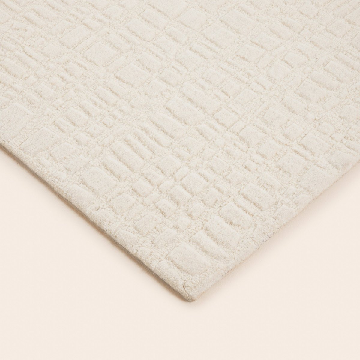 Tapis De Sol en Motif en relief 100% laine HARTURO ivoire, MADURA