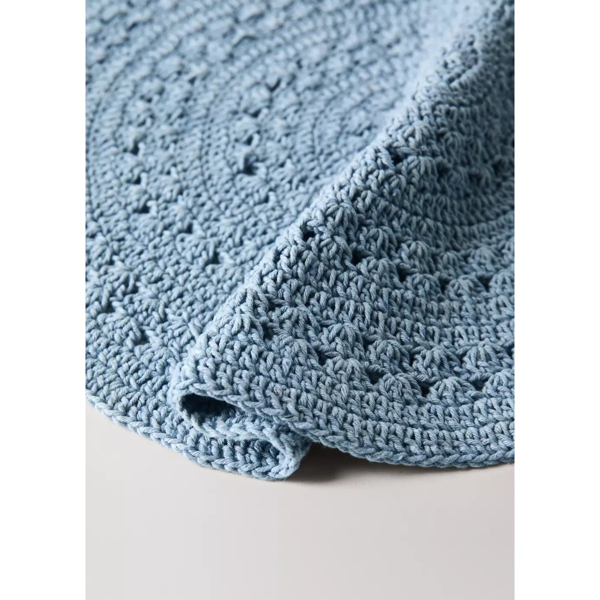 Set de table en coton et crochet bleu, MANGO HOME