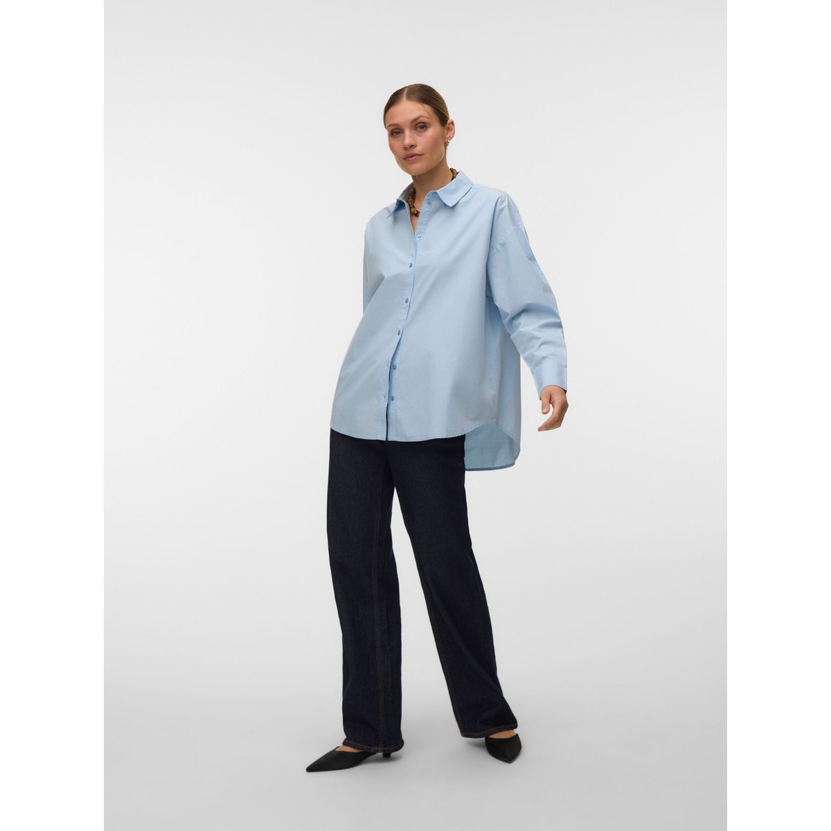 Chemise En Popeline cashmere blue 1, VERO MODA