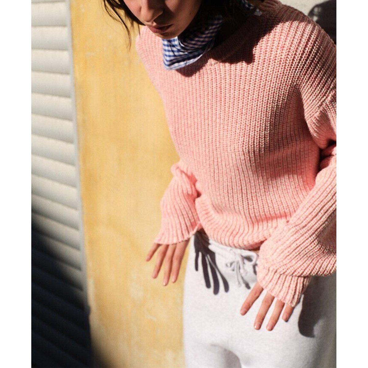 Pull court et ample, TWILY blanc/rose, AMERICAN VINTAGE