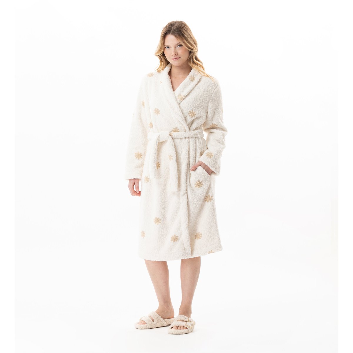 Peignoir croisé à motifs ESSENTIEL 168 ecru, LE CHAT