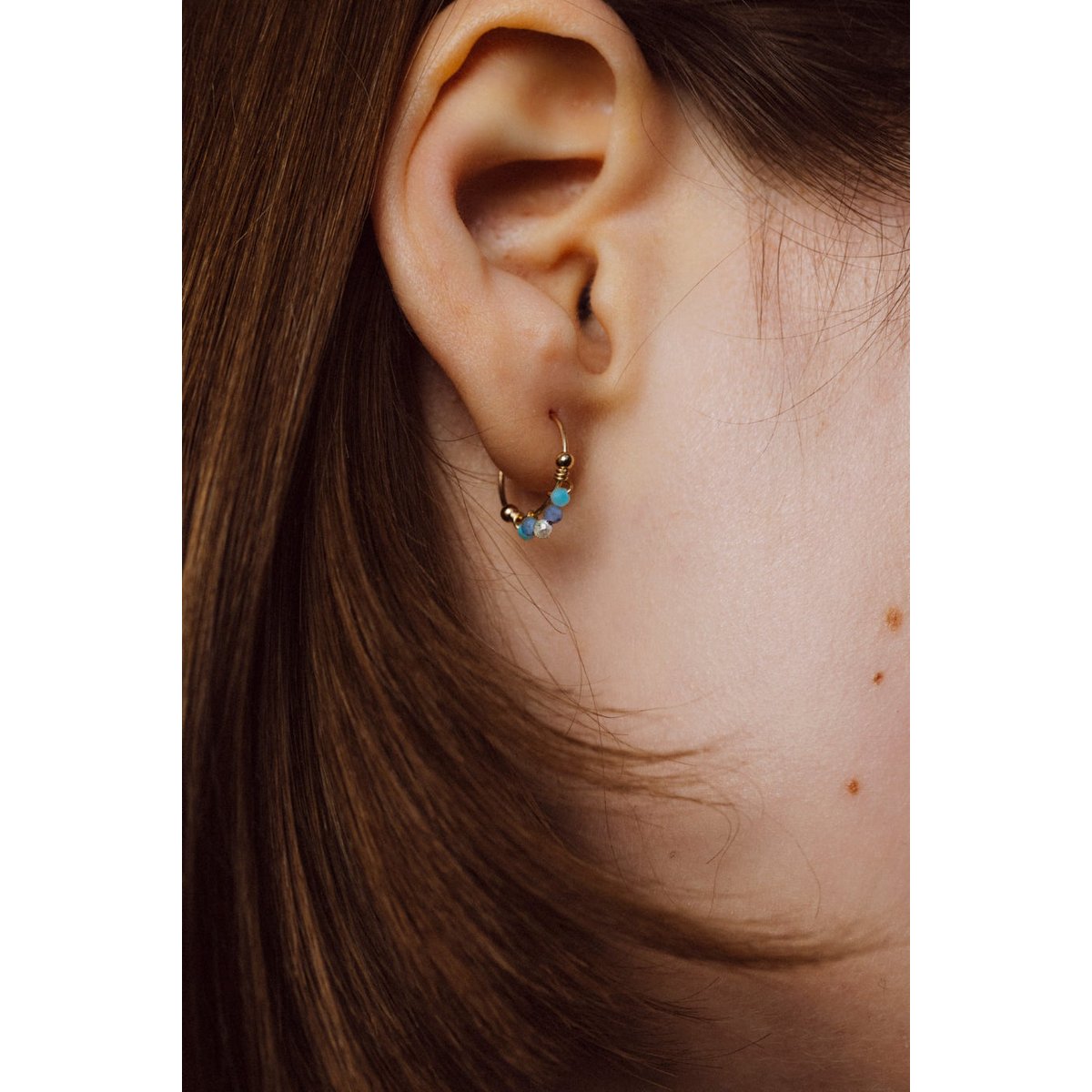Créoles Priya - Sirène argent / tanzanite, YAY PARIS