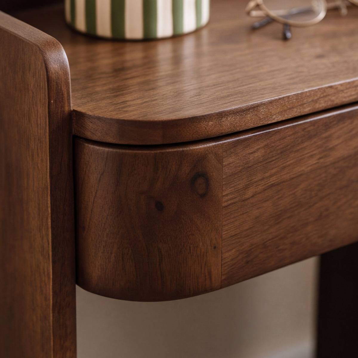 Table de chevet avec tiroir en bois de manguier MAORA bois foncé, MADE IN MEUBLES