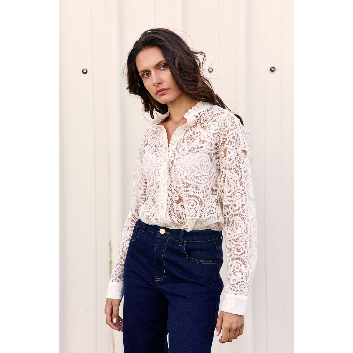 BLOUSE uni CLOZYA 11-ecru, LA PETITE ETOILE