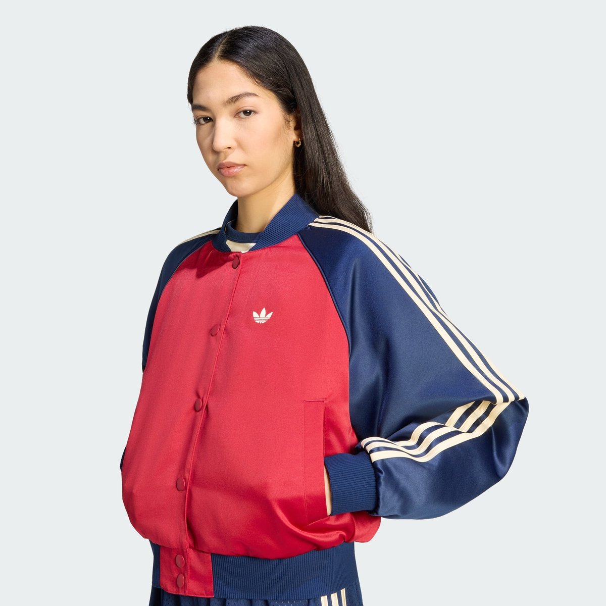 Blouson Aviateur Satin Sst Blouson Aviateur Satin Sst team victory red / night indigo / warm vanilla, adidas Originals