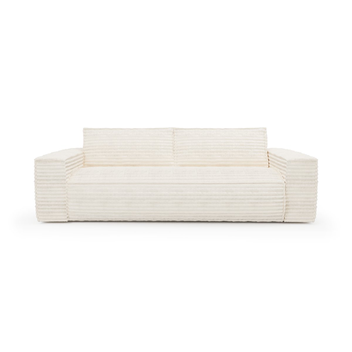 Canapé convertible express 140cm 3 places en velours côtelé JOAN crème, SIA HOME