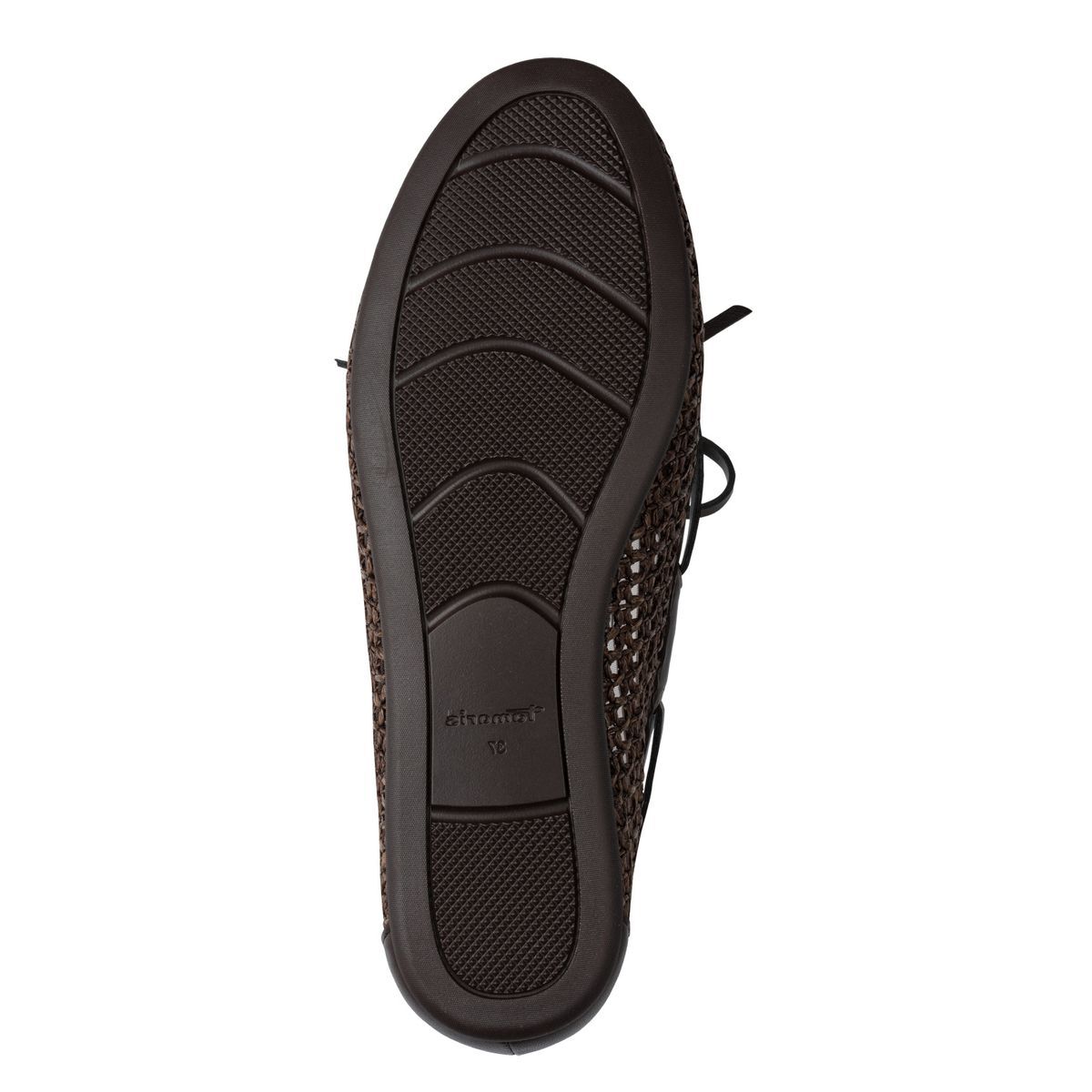 Mocassin à lacets marron taupe métallique combiné, TAMARIS