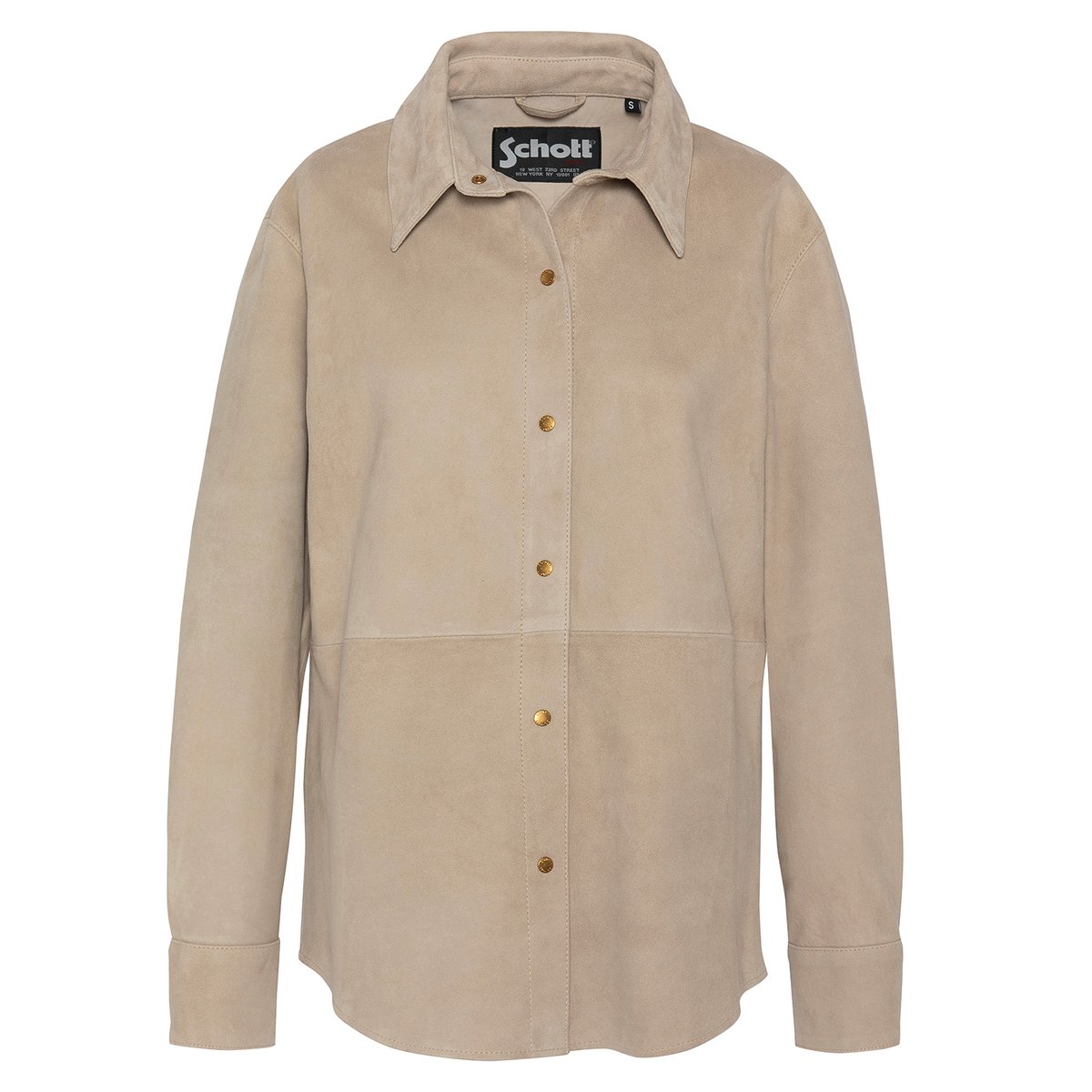 Chemise en chèvre velours beige, SCHOTT