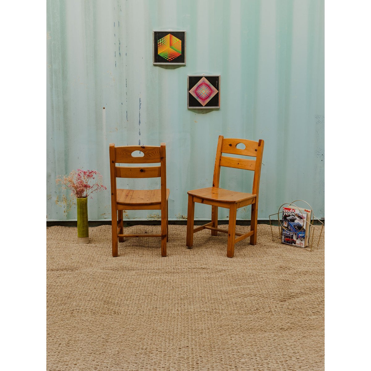 Lot de 2 chaises en bois Claude N°852 - Bon état bois clair, DEBONGOUT