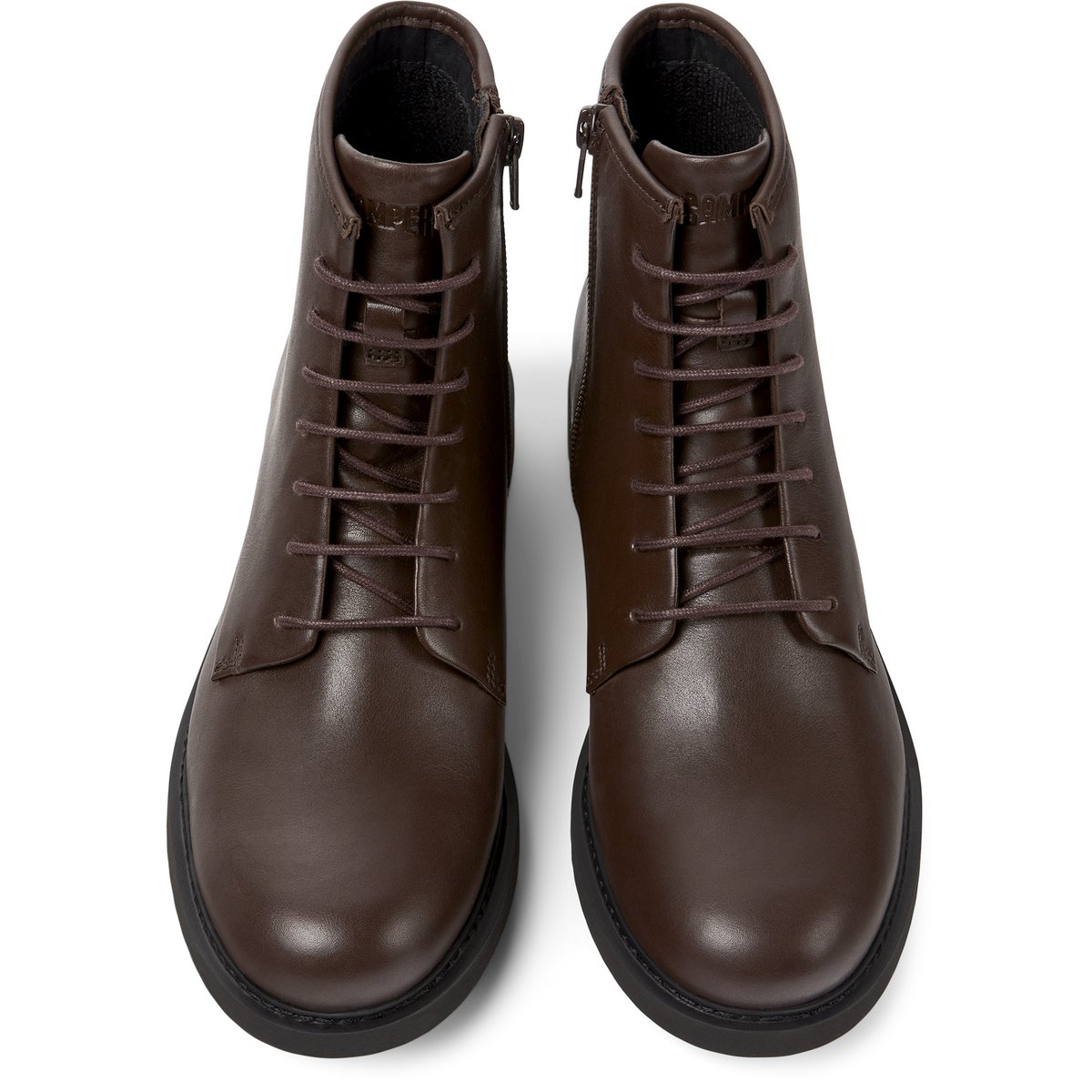 Derbies À Lacets Cuir Neuman marron foncé, CAMPER