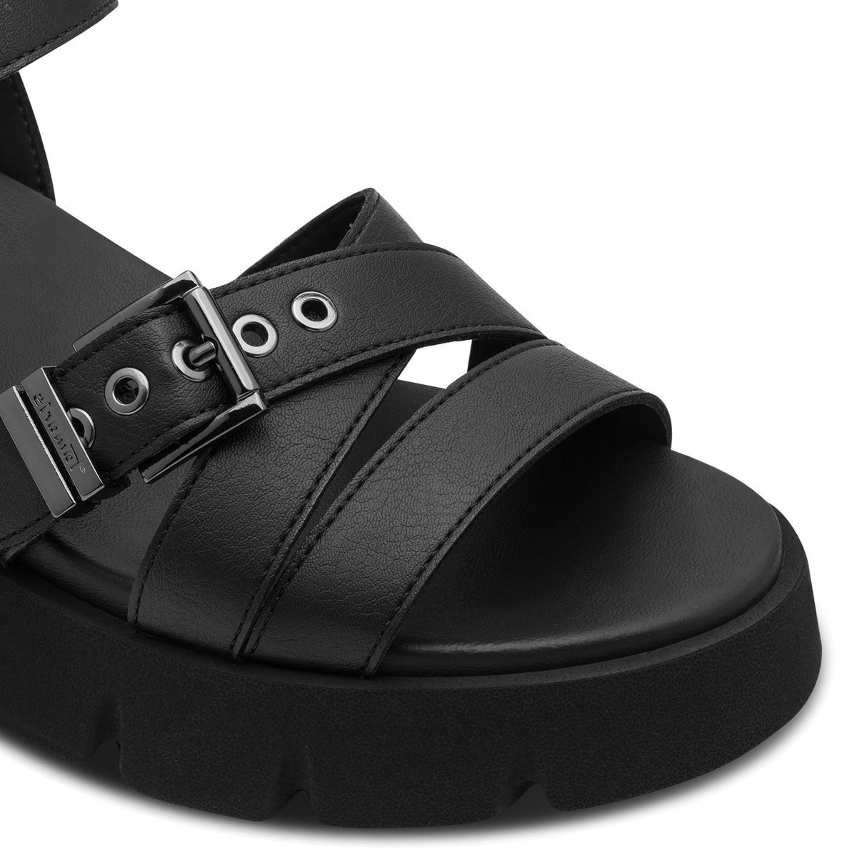 Sandales chunky compensées noir, TAMARIS