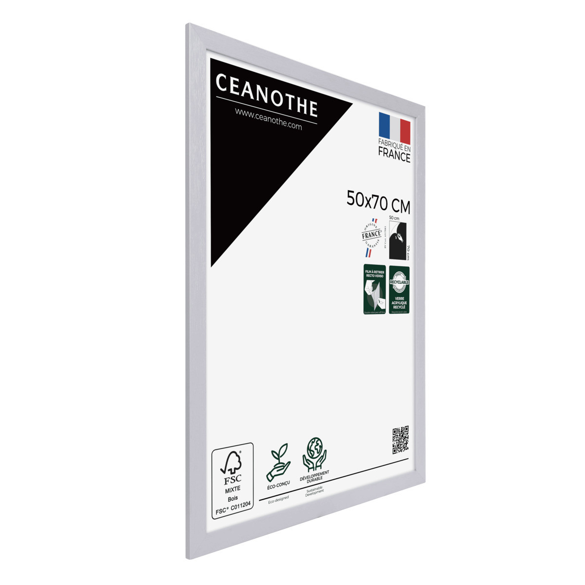 Cadre Photo En Bois Reconstitué Fsc KARMA gris, CEANOTHE