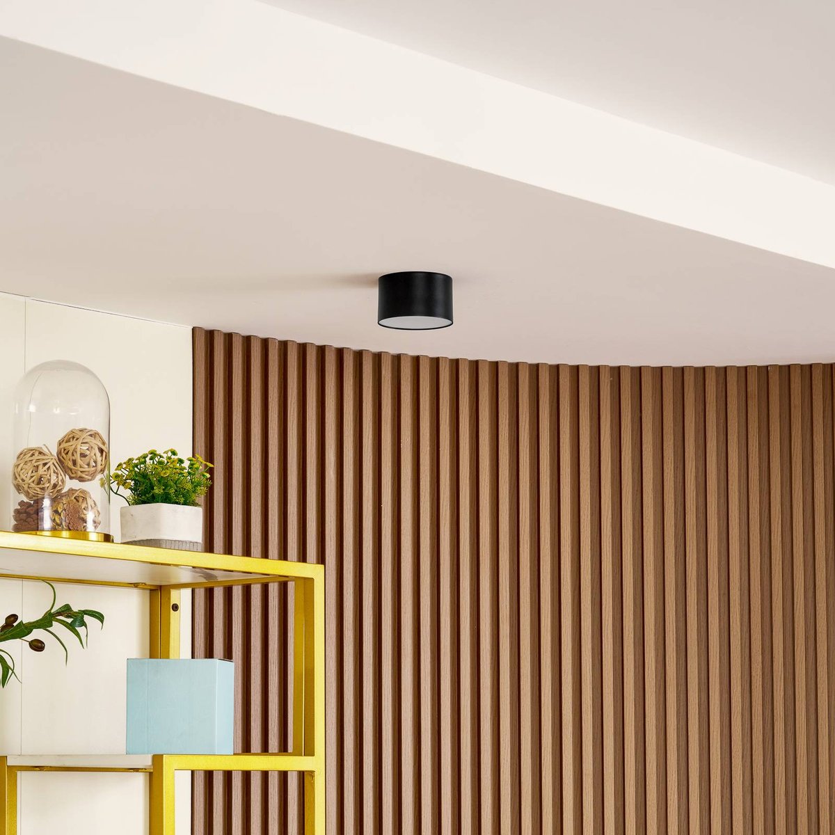 Plafonnier en aluminium moderneLED, Nivoria noir, LINDBY