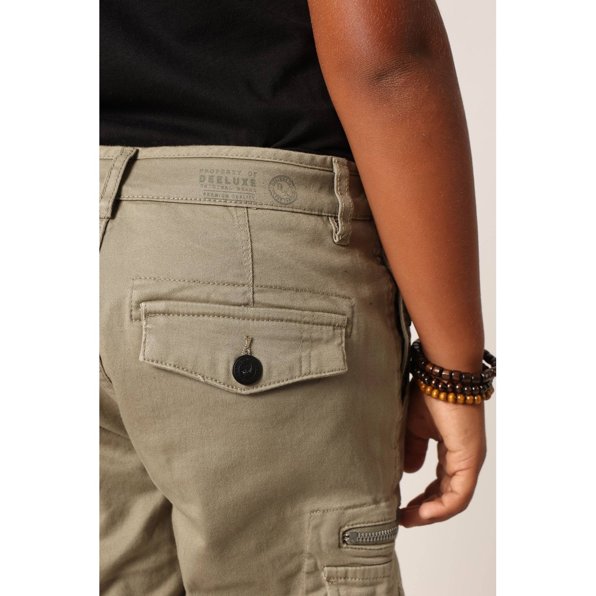 Pantalon cargo avec poches et fermeture zippée DANASON kaki clair, DEELUXE