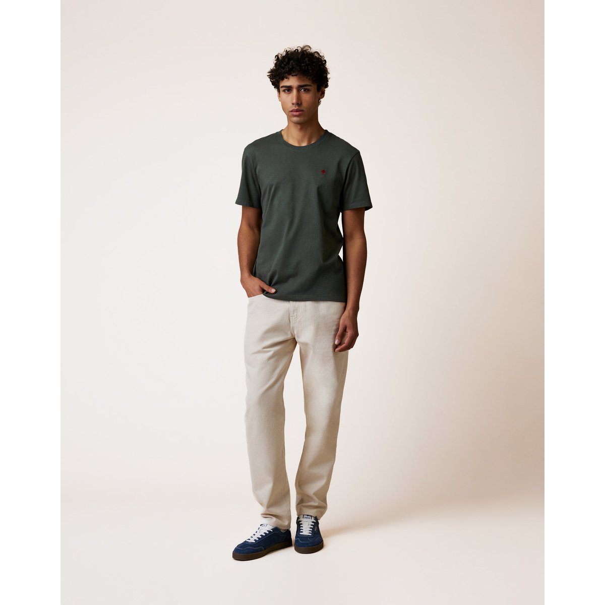 T-shirt en maille vert foncé, FAGUO