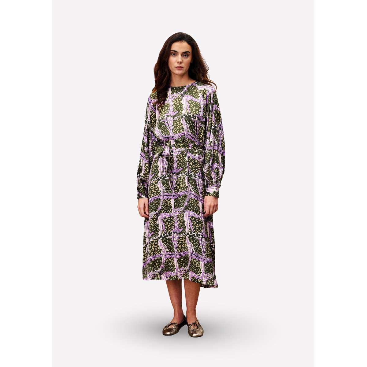 Robe longue SARRIETTE leo vert, FRNCH