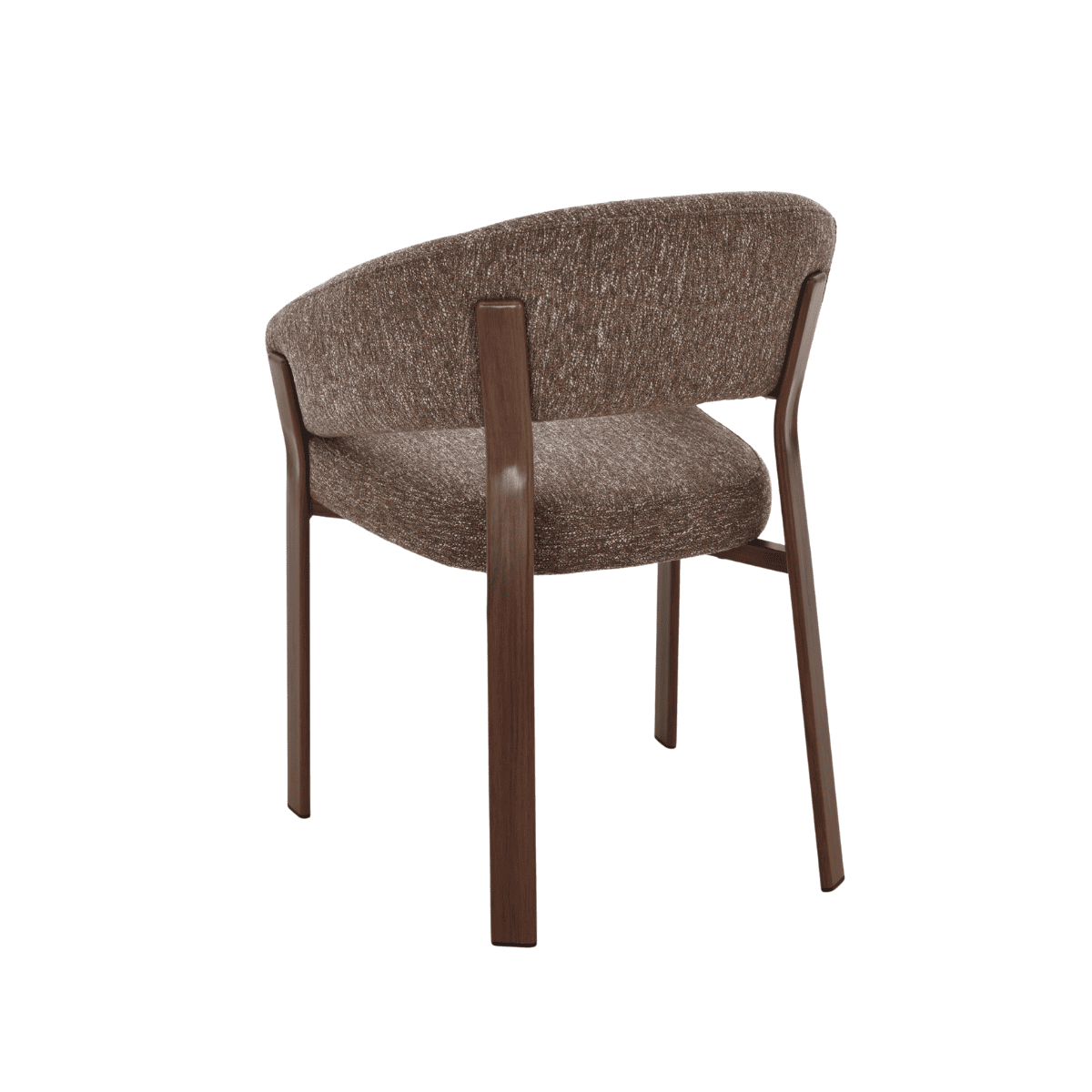 Lot de 2 chaises pieds métal effet noyer - LARA marron, CALICOSY