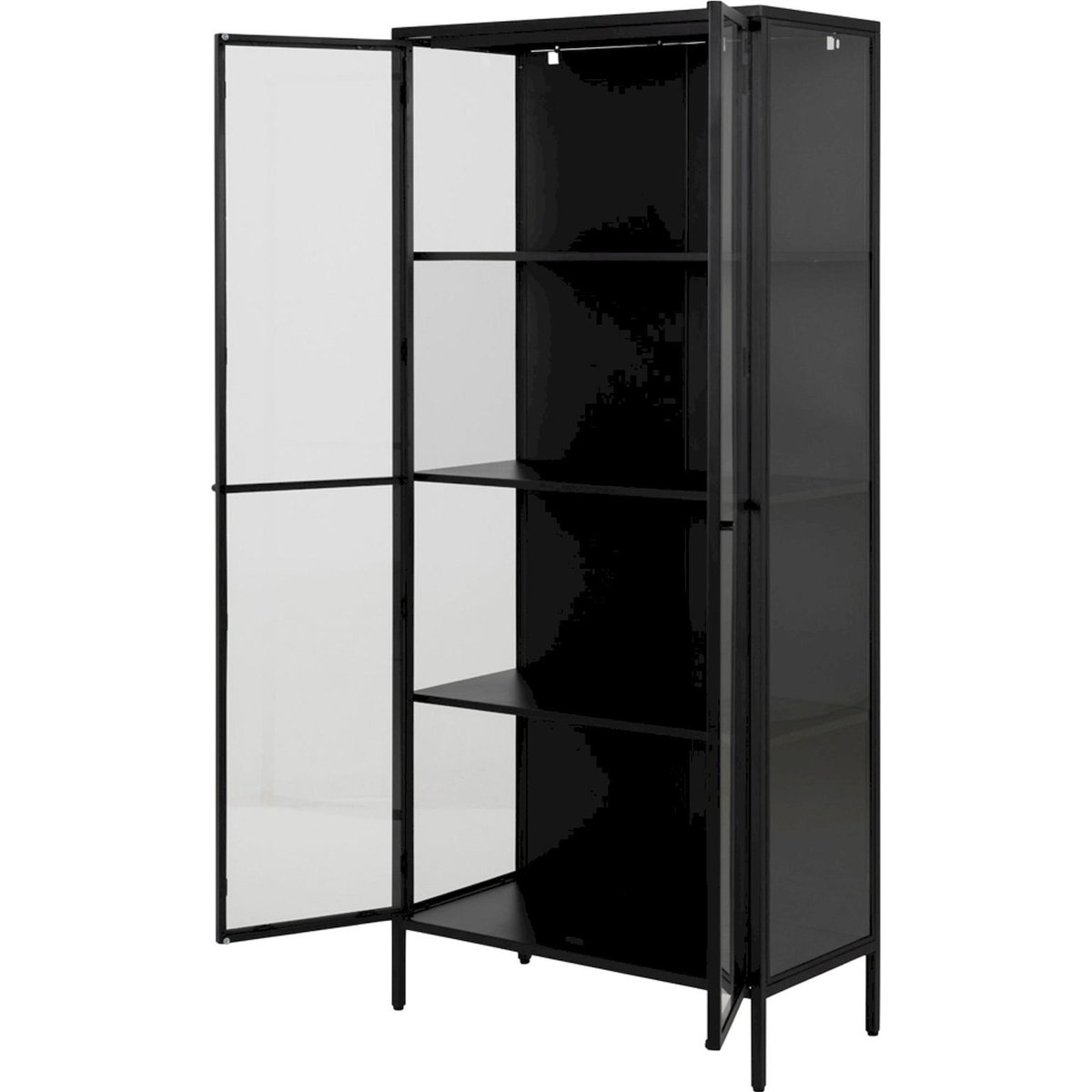 Vitrine 2 portes métal collection RONDAN noir, RECOLLECTION