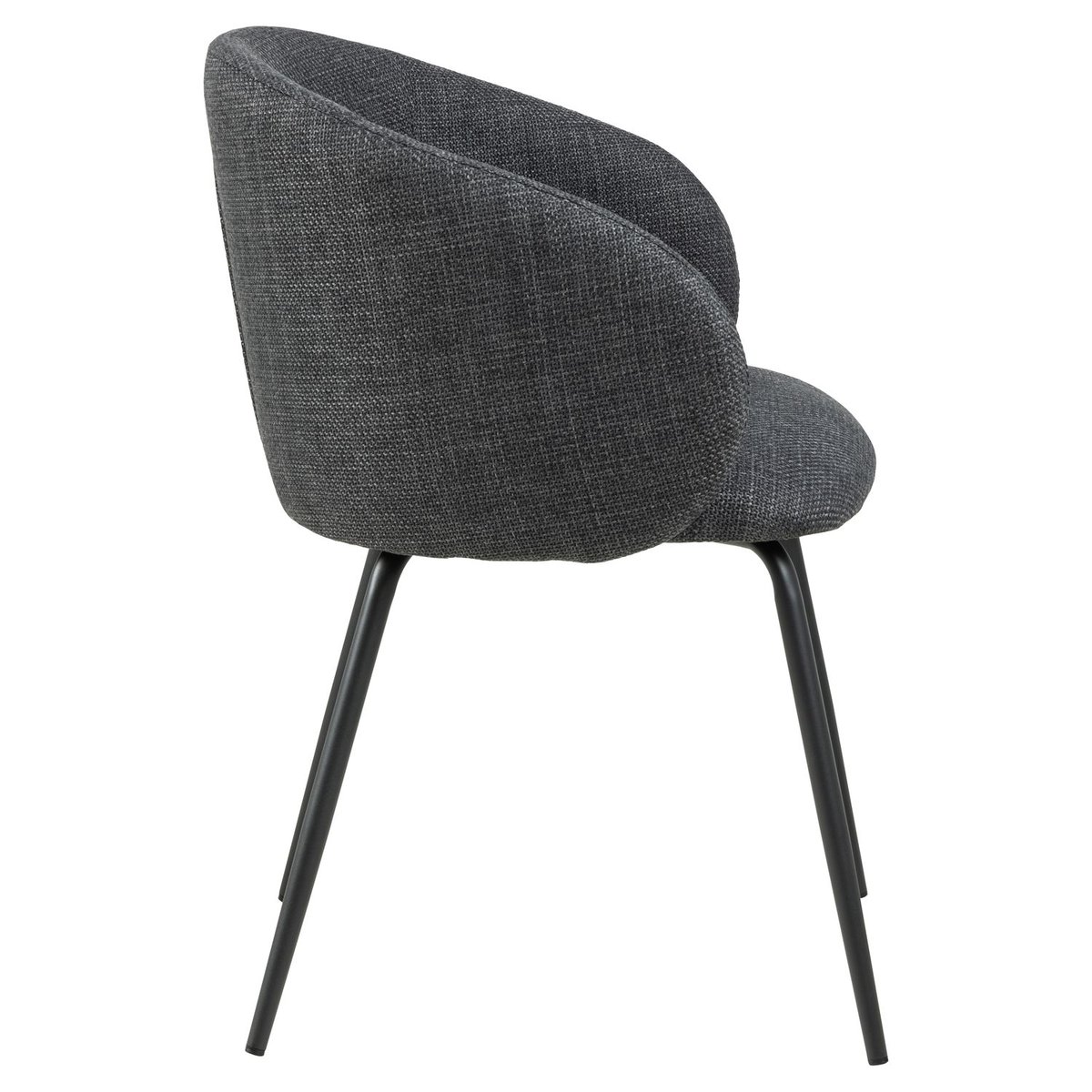Lot de 2 chaises en tissu avec accoudoirs SÖREN gris foncé, TOILINUX