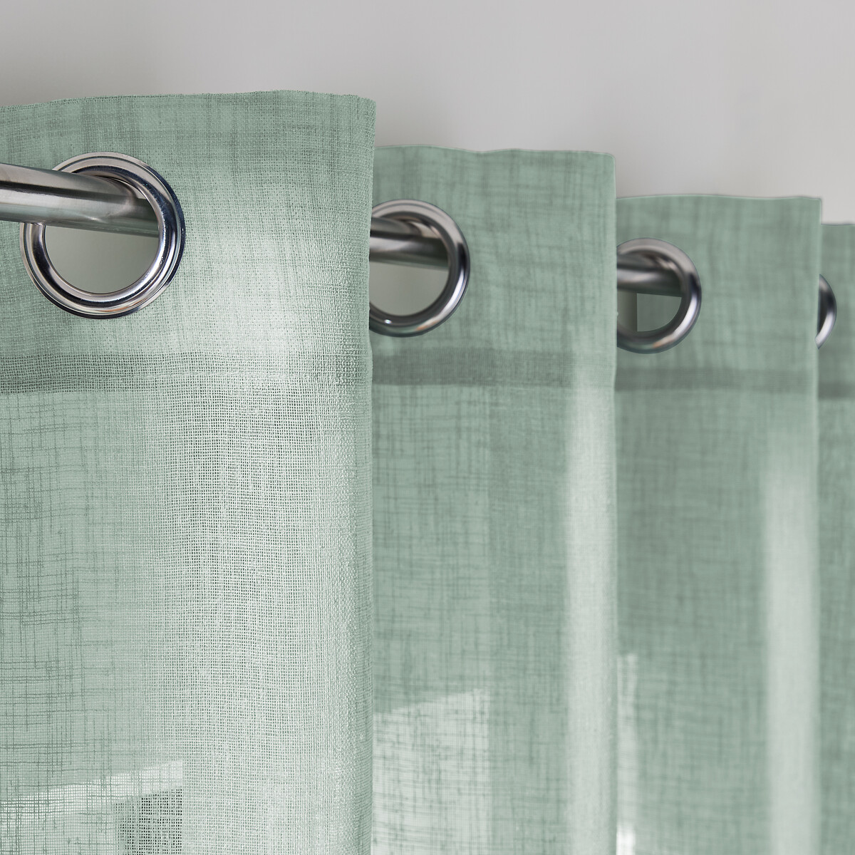 Cortina radiador con ojales, Nyong verde salvia, LA REDOUTE INTERIEURS