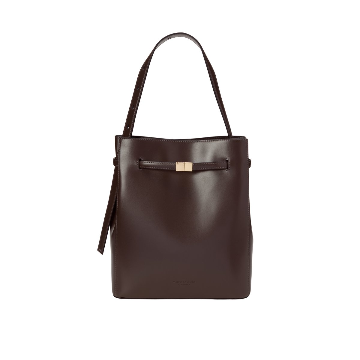 Hobo Bag moyen en cuir de vache noble marron foncé, MARC O'POLO