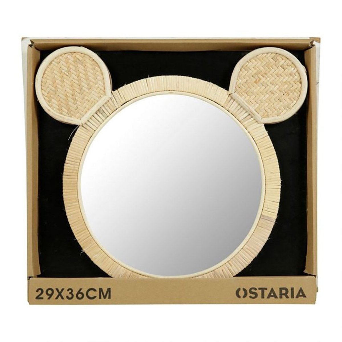 Miroir rotin souris beige, DECORATIE