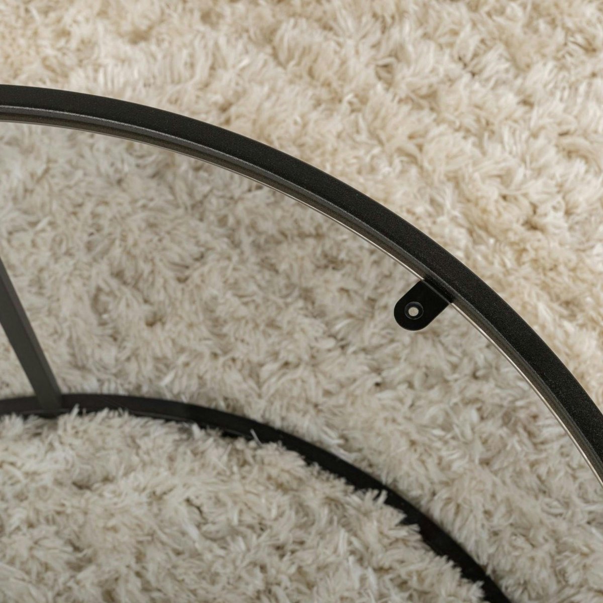Table basse ronde en verre – cadre noir ⌀80 cm TULUM noir, PIER IMPORT