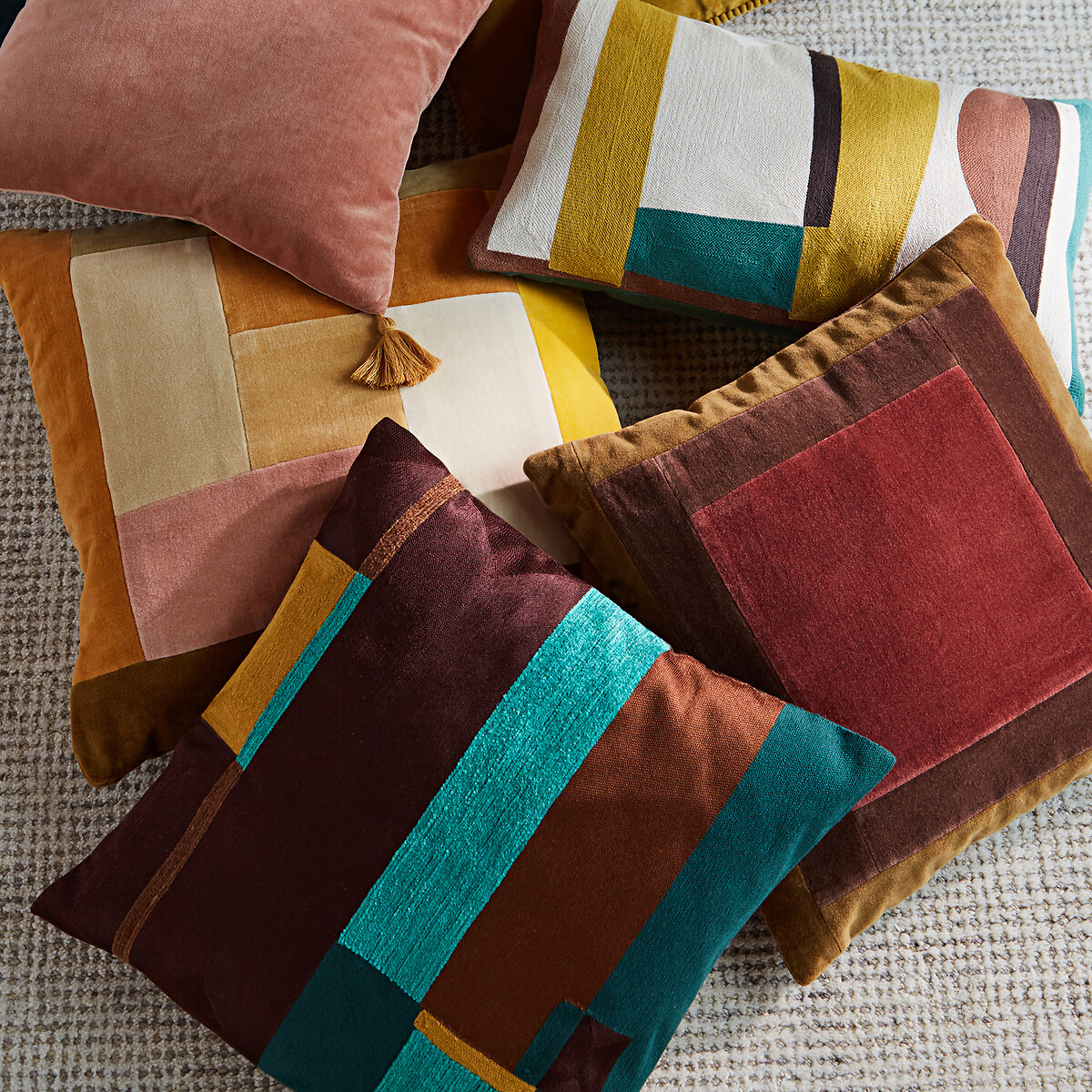 Federa per cuscino 45 x 45 cm cotone, Tadeo multicolore, LA REDOUTE INTERIEURS