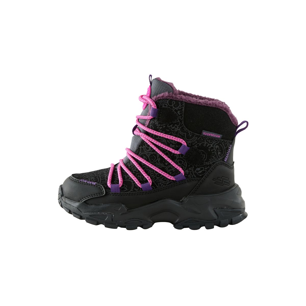 Bottines de marche imperméables imprimé noir/violet, NEXT