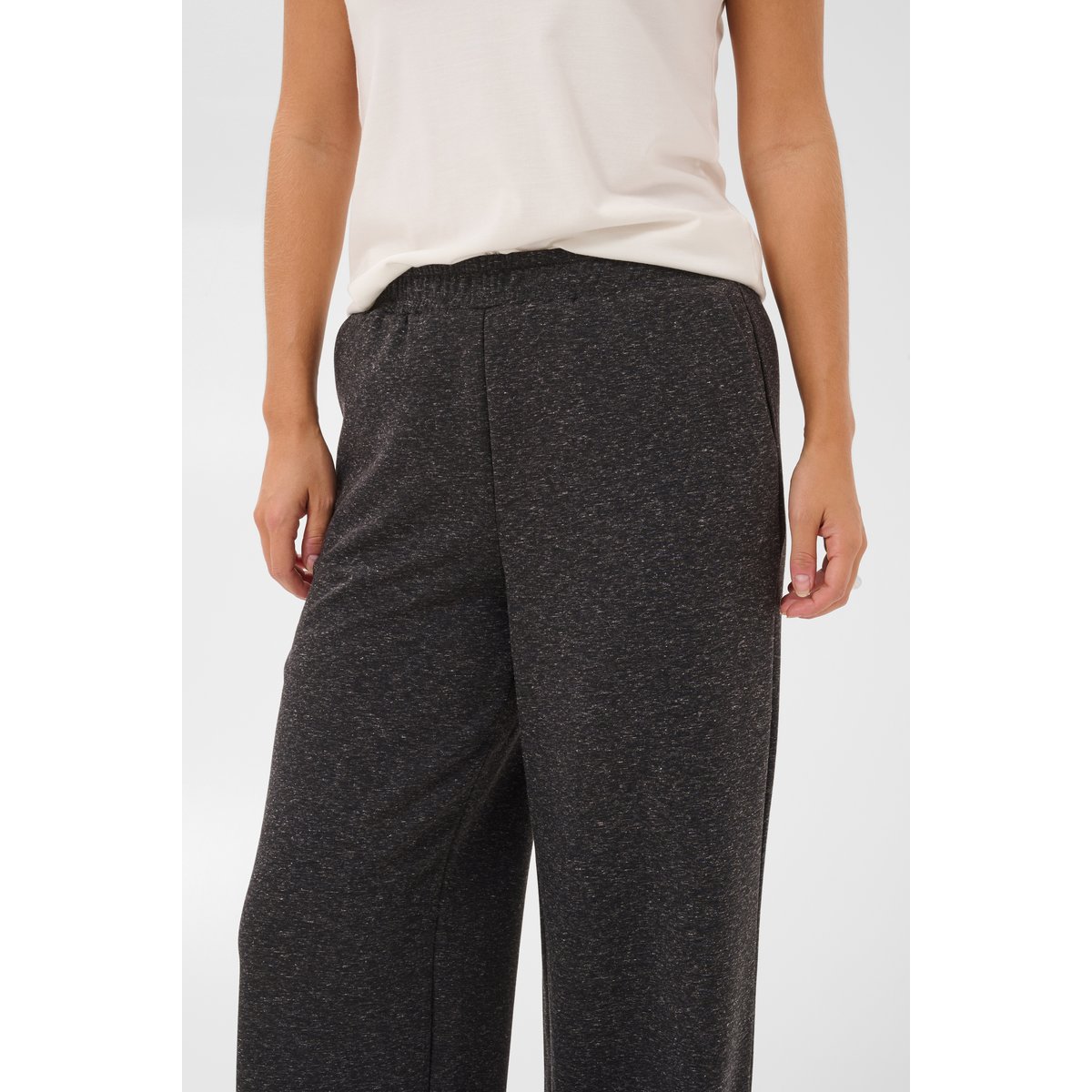 Pantalon casual gris dark grey melange, KAFFE