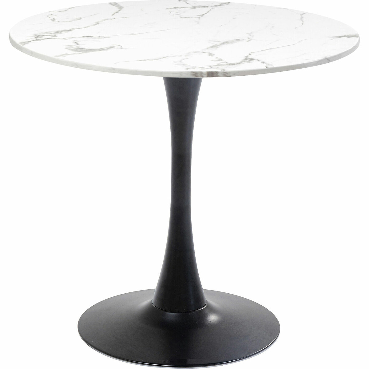 Table Schickeria Marble White Black Ø80cm white, KARE DESIGN