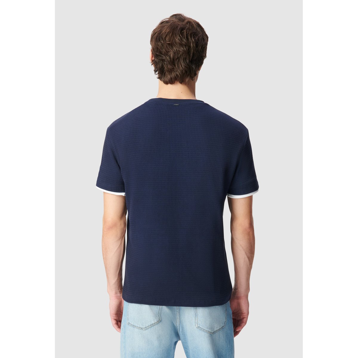 T-shirt col rond coton bio avec relief marine, IKKS