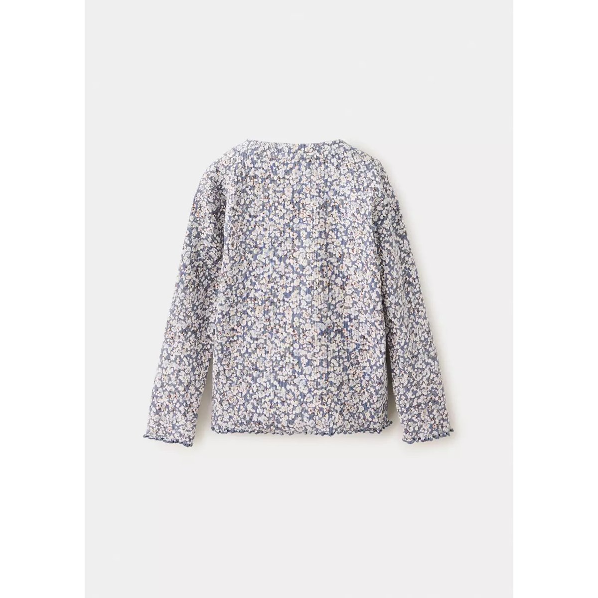 T-shirt côtelé fleurs bleu, MANGO BABY
