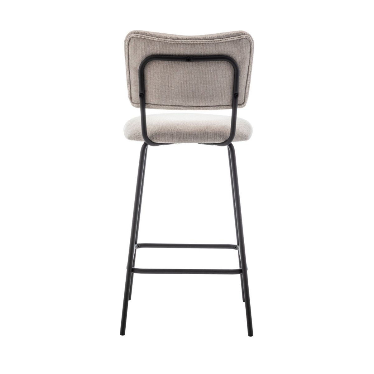 Lot de 2 chaises de bar en tissu et métal H65cm- VANDER beige, DRAWER