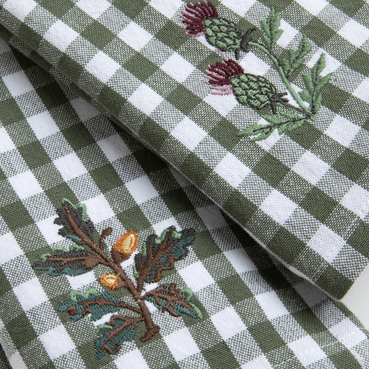Lot de 2 serviettes de table brodées Bethany kaki, LA REDOUTE INTERIEURS