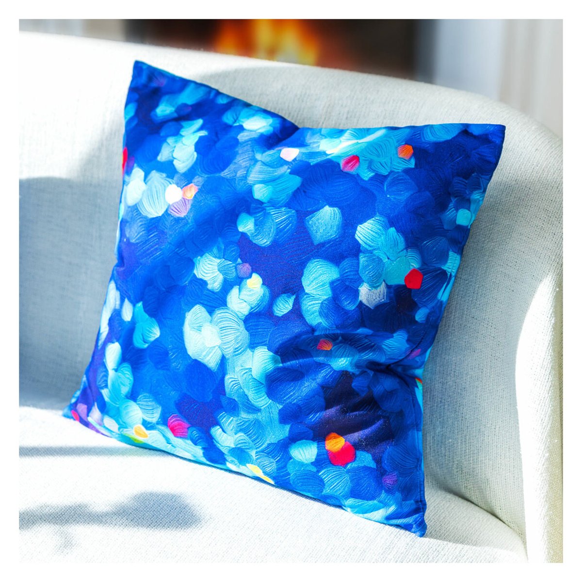 Housse de coussin 50 x 50 cm   Pillownes Large blue palette, PYLONES